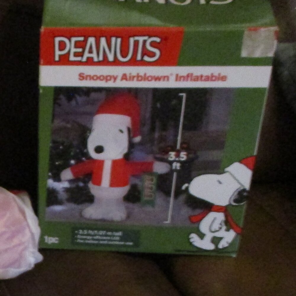 Peanuts Snoopy Ho Ho Ho  Airblown Inflatable Christmas Holiday Outdoor 3.5 Feet